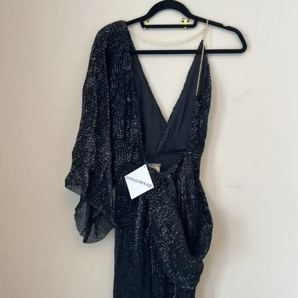 Black Backless Sequins Wedding Dress Prom Gown - Picture 5 of 10